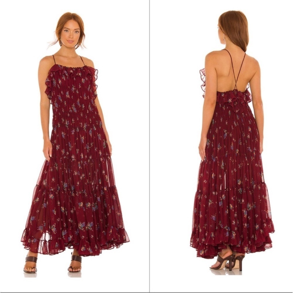 Free Peoples Cloud Nine Maxi dress in Berry Combo. Size Small